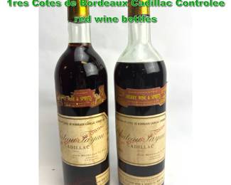 Lot 2405 2 Bottles. 1957 Chateau Fayau 1res Cotes de Bordeaux Cadillac Controlee red wine bottles