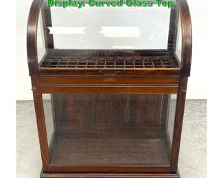 Lot 1880 Antique Cane Display Case Store Display. Curved Glass Top. 