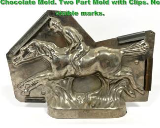 Lot 2311 Vintage Horse and Jockey Chocolate Mold. Two Part Mold with Clips. No visible marks. 