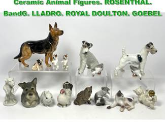 Lot 2128 Collection 16pc Porcelain or Ceramic Animal Figures. ROSENTHAL. BandG. LLADRO. ROYAL DOULTON. GOEBEL