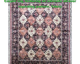 Lot 1862 9 X 11 11 Handknotted wool Carpet rug, featuring an intricate allover repeating pattern. Tabriz 