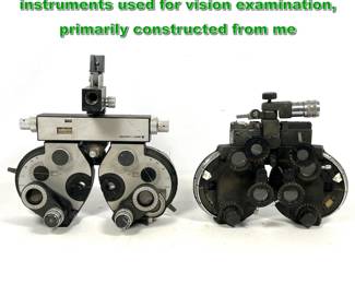 Lot 2329 2 vintage phoropters. optical instruments used for vision examination, primarily constructed from me