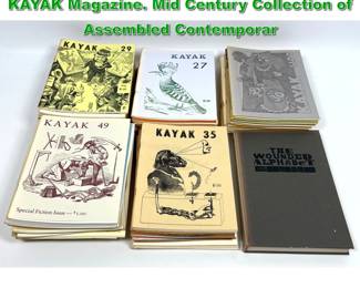 Lot 2342 Piles and Piles of Illustrated Cover KAYAK Magazine. Mid Century Collection of Assembled Contemporar