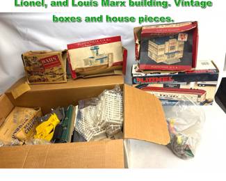 Lot 2364 Collection of Plasticville U.S.A., Lionel, and Louis Marx building. Vintage boxes and house pieces.