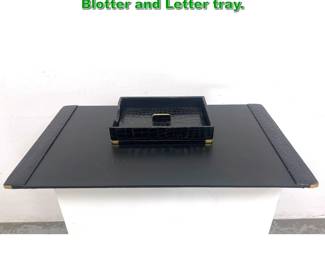 Lot 1989 Dunhill Desk Accessories. Leather Blotter and Letter tray. 