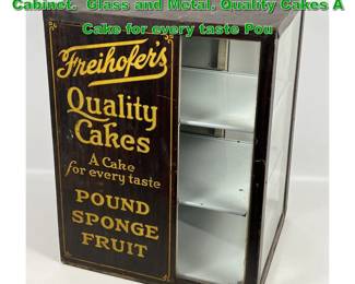 Lot 2258 Freihofer s Store Display Bakers Cabinet. Glass and Metal. Quality Cakes A Cake for every taste Pou