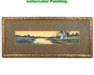 Lot 1966 J.D. Max Landscape watercolor Painting. 
