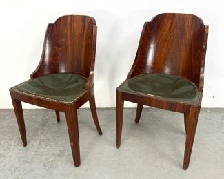 Lot 1813 Pair of French Art Deco side chairs. 