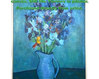 Lot 2195 FRAN LACHMAN Oil painting on canvas. Still life. Flowers in pitcher. Purchased directly from artist.