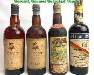 Lot 2407 4 Bottles, 2 Tokay and Justino Sercial, Carmel Selected Topaz. 