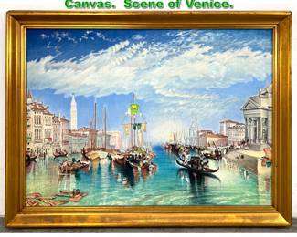 Lot 2043 GH. GIERKE Oil Painting on Canvas. Scene of Venice. 