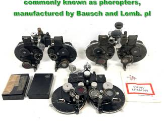 Lot 2323 3pc vintage ophthalmic refractors, commonly known as phoropters, manufactured by Bausch and Lomb. pl