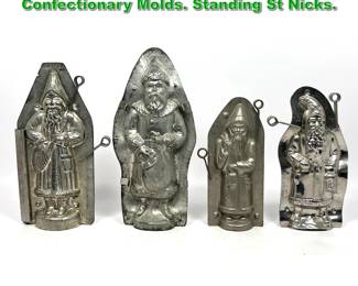 Lot 2286 4pc Vintage Santa Claus Chocolate Confectionary Molds. Standing St Nicks. 