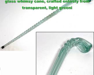 Lot 1892 19th Century Victorian handblown glass whimsy cane, crafted entirely from transparent, light greeni