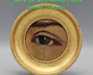 Lot 1973 Miniature giltframed oil on canvas Lover s Eye style painting. Original painting. Unsigned.