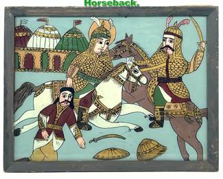 Lot 2135 Eastern Painting. Soldiers on Horseback. 