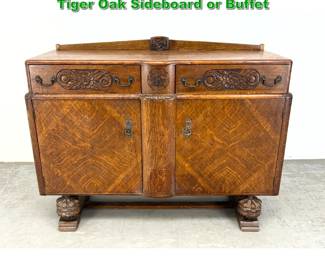 Lot 1855 Art Deco Style English Art Deco Tiger Oak Sideboard or Buffet