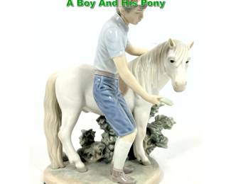 Lot 2157 Lladro Porcelain Figure sculpture. A Boy And His Pony 