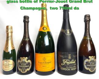 Lot 2384 5pcs sparkling wine. 375ml green glass bottle of PerrierJouet Grand Brut Champagne, two 750ml da