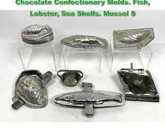 Lot 2268 Collection 11pc Vintage Seashore Chocolate Confectionary Molds. Fish, Lobster, Sea Shells. Mussel S
