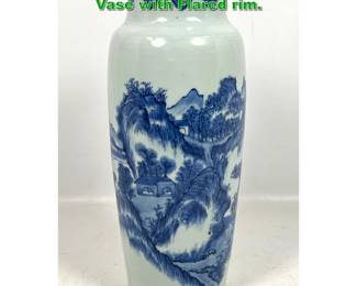 Lot 2022 Chinese Blue and White Porcelain Vase with Flared rim. 