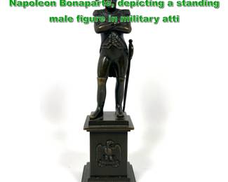 Lot 1982 French Empire bronze figure of Napoleon Bonaparte, depicting a standing male figure in military atti