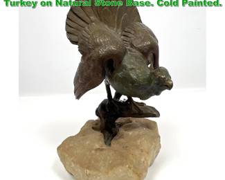 Lot 1980 Franz Bergman Geschutz Bronze Turkey on Natural Stone Base. Cold Painted.