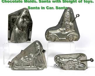 Lot 2272 Collection 4 Santa Claus, St Nick Chocolate Molds. Santa with Sleight of toys. Santa in Car. Santa 