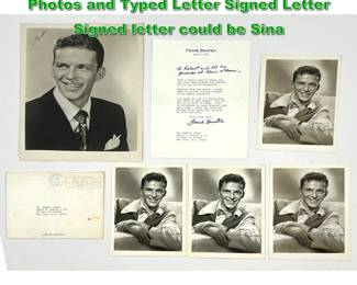 Lot 2231 Collection Frank Sinatra Publicity Photos and Typed Letter Signed Letter Signed letter could be Sina