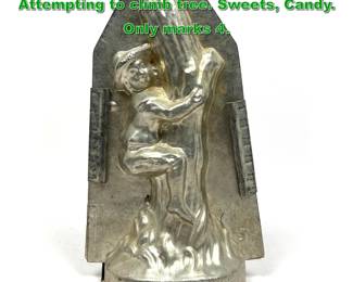 Lot 2307 Vintage Chocolate Mold. Young Boy Attempting to climb tree. Sweets, Candy. Only marks 4. 