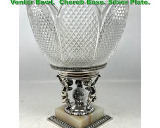 Lot 2115 Pairpoint Crystal and Silverplate Venter Bowl. Cherub Base. Silver Plate. 