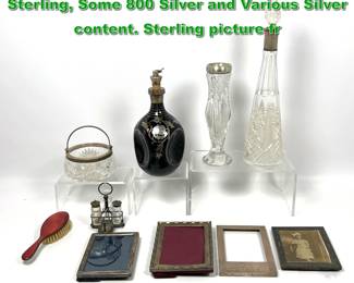 Lot 2165 Mixed Lot Table Ware. Some Sterling, Some 800 Silver and Various Silver content. Sterling picture fr