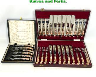 Lot 2059 Royal Crown Derby Boxed Cutlery. Knives and Forks. 