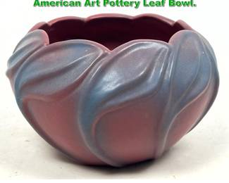 Lot 2102 Van Briggle Colorado Springs American Art Pottery Leaf Bowl. 