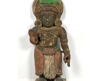 Lot 2003 Hindu Shiva Carved wood sculpture. 