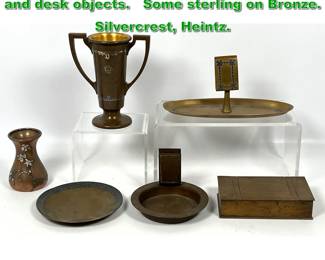 Lot 2220 6pc early 20thcentury decorative and desk objects. Some sterling on Bronze. Silvercrest, Heintz. 