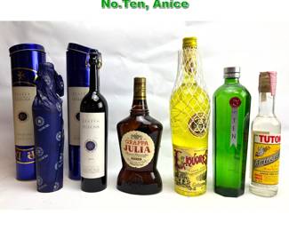 Lot 2388 6 Bottles. Grappa, Italian Liquor, No.Ten, Anice