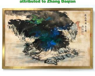 Lot 2205 East Asian landscape painting, attributed to Zhang Daqian