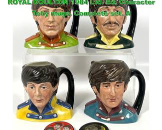 Lot 2233 6pc Beatles Collectibles Lot. Set 4 ROYAL DOULTON 1984 Ltd. Ed. Character Toby mugs. Complete set. A