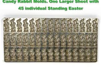 Lot 2263 Large Metal Sheet Chocolate Candy Rabbit Molds. One Larger Sheet with 45 individual Standing Easter 