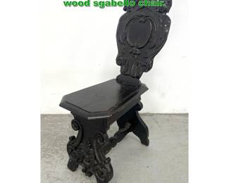 Lot 1844 Italian Renaissance Revival carved wood sgabello chair. 