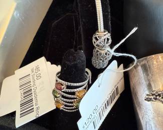 Sterling Pandora Chain Bracelet, 14k Sterling Dyadema Ring