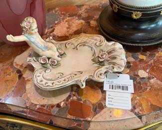 Ceramic Cherub Trinket Dish 