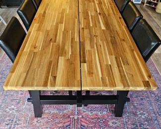Large IKEA wooden table & Chairs .
