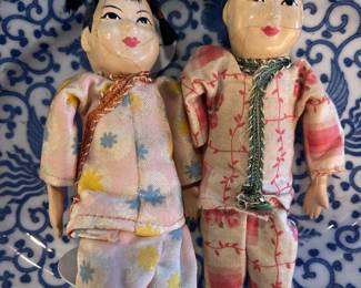 Two Vintage Oriental Composition Dolls
