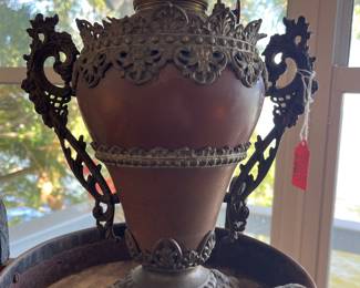 Antique 1800s Bradley Hubbard oil lamp