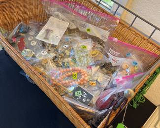 Basket filled with jewelry 