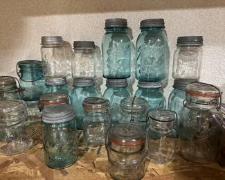 Vintage jars, zinc lids