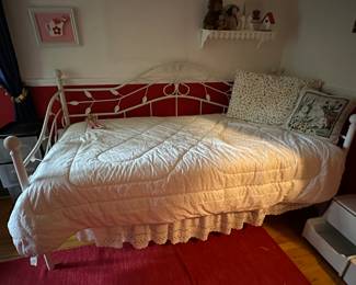 White iron daybed with mattress.....