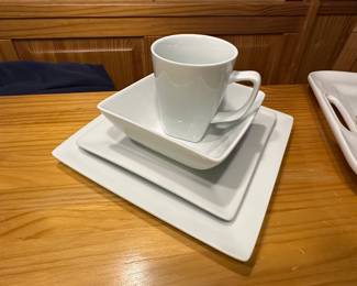 White dish set - service for 4